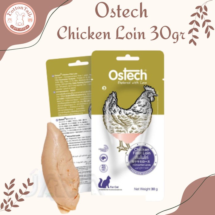 Cemilan Kucing Premium Ostech Chicken Loin 30gr- Daging Ayam ASLI