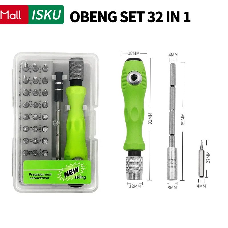 Isku Obeng Set 32in1 Obeng Hp/Alat Perbaikan Obeng Magnet Multifungsi ,Set Obeng Manual Lengkap ,Kec