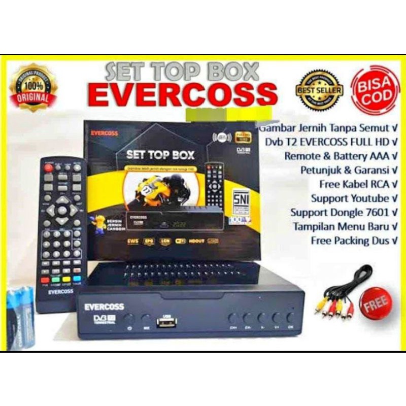 SET TOP BOX RECIVER TV DIGITAL EVERCOSS