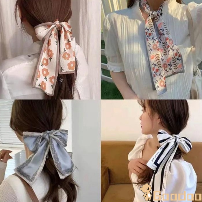 Ikat kepala Syal Sutra Korea/Syal Satin Kelas Atas/Tas Kepar/Sorban/Ikat Rambut Tali /Twilly Scarf Korea Fashion Aksesoris Rambut-Doo