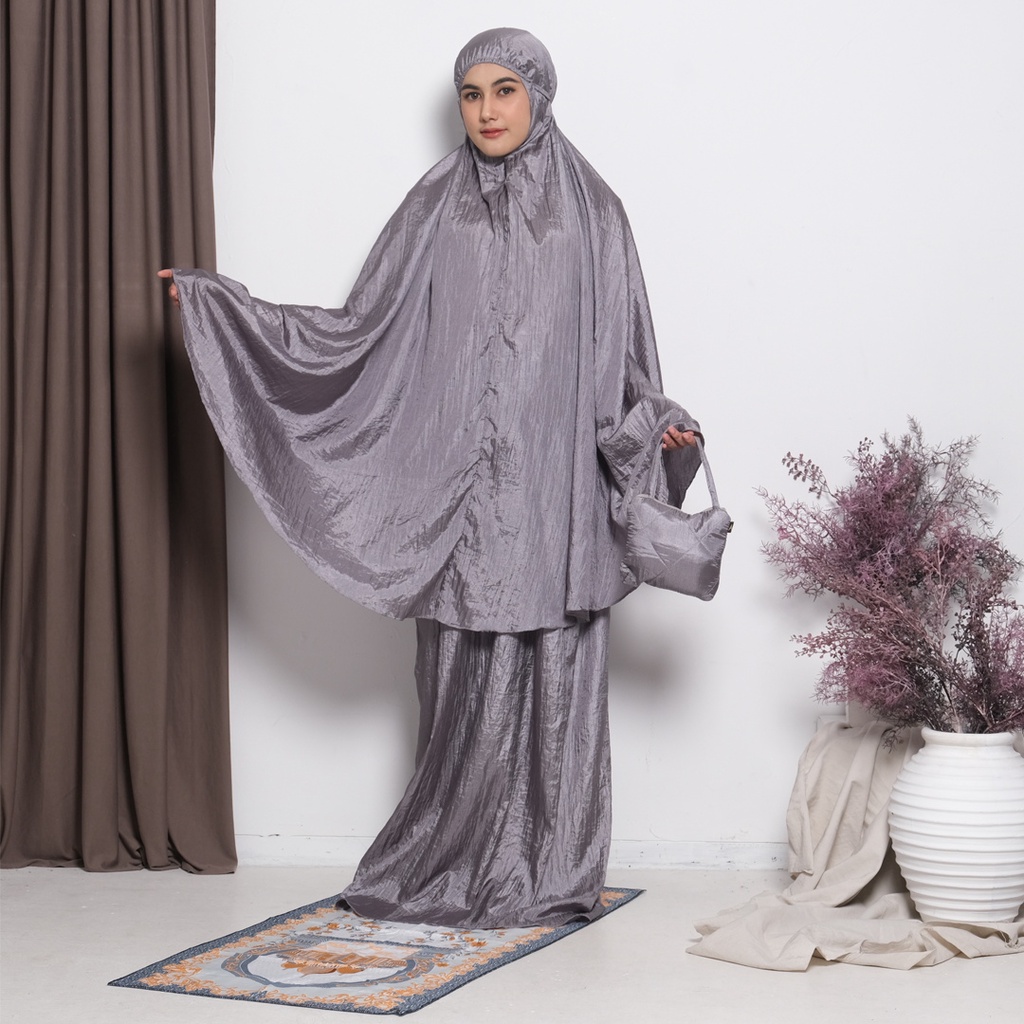 Arbifa - Set Sajadah + Mukena Parasut Traveling Azizah Dewasa Parasit Premium