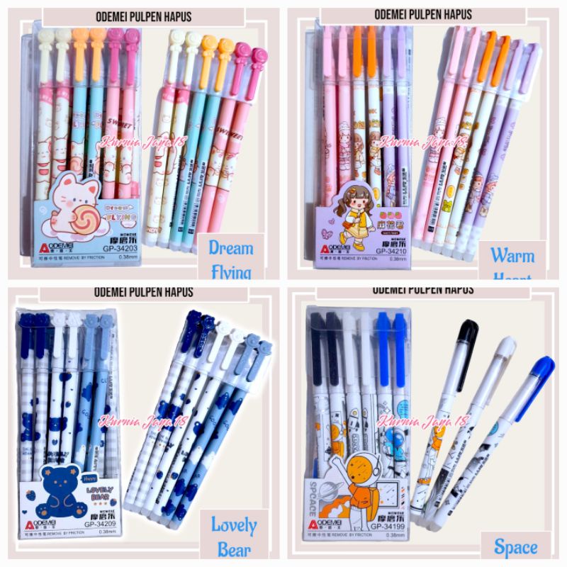 ODEMEI Pulpen Bisa Dihapus Bolpoin Gel Erasable Pen Lucu Hapus Karakter