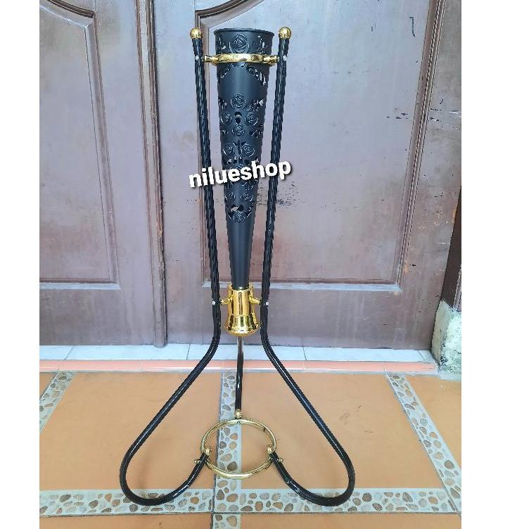 ho POT  STANDING/POT CORONG/POT DEKORASI PESTA/POT BUNGA SUDUT RUANGAN/POT KERUCUT BESI/POT CORONG B