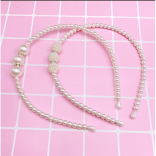 Bando rambut korea mutiara 1pcs satuan Bando korea mutiara pearl