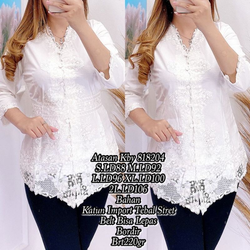 818202 atasan kebaya modern warna putih