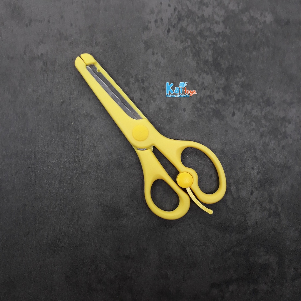 Gunting Anak Stainless + Pegangan Plastik / Gunting Aman Safety Scissors