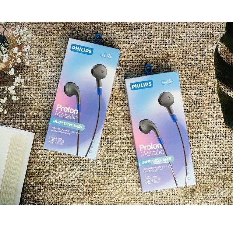[BOL.18De22y] HEADSET PHILIPS VA-258 IMPRESSIVE BASS HANDSFREE EARPHONE PHILIPS VA258 PROTON METALIC