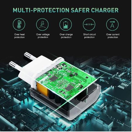 USB-C Power Adapter 18W - Fast Charging Travel Charger Set + USB-C to Lightning Cable Original Casan 18 Watt Ori Greenpeel