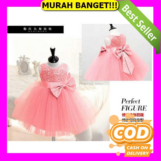 Xp Dress Anak Cewek Ala Korea Gaun Pesta Fashion Impor Ulang Tahun Umur 4 Sampai 9 Fashion Peachy Fl