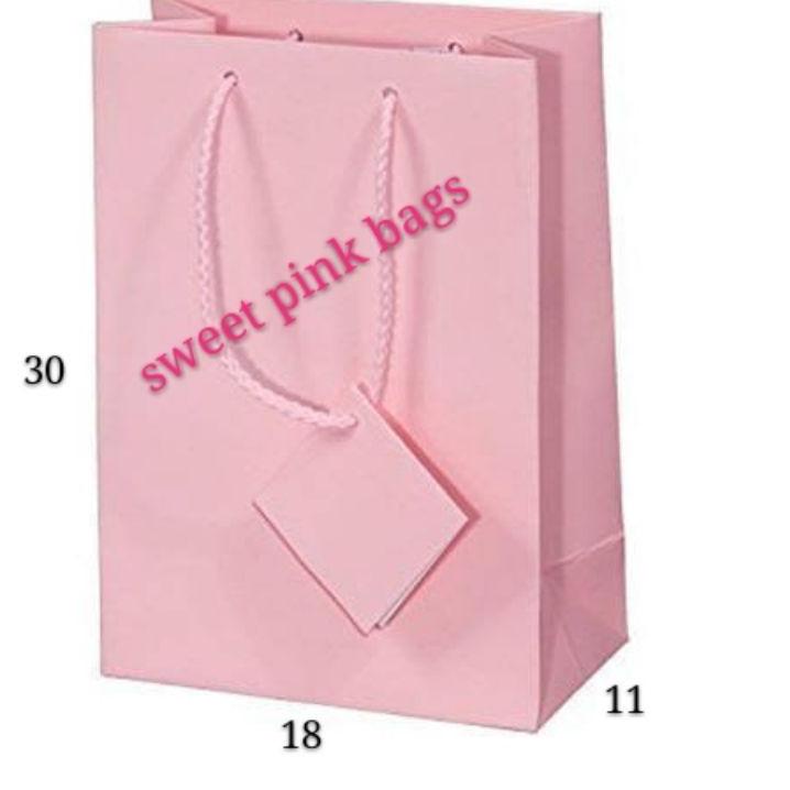 

➩ PREMIUM sweet pink PAPERBAG 18 X 11 X 30 cm ピ