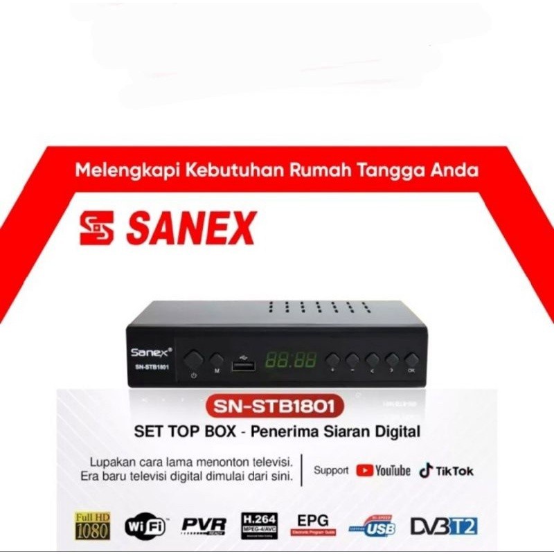 Trend-SET TOP BOX STB SANEX SN-STB1801 TV DIGITAL FULL HD. HDMI RCA USB WIFI
