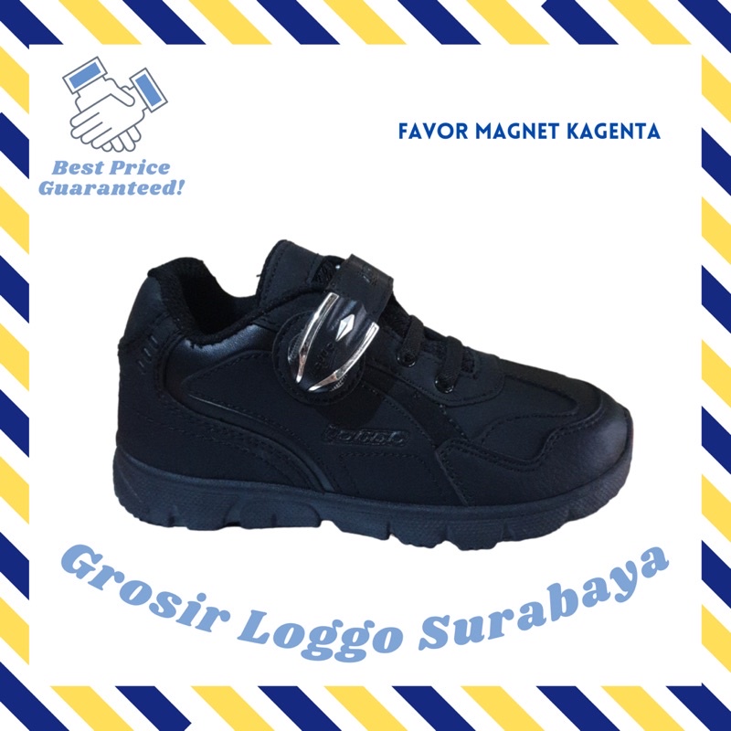 Sepatu Sekolah Anak Loggo Favor Magnet Kagenta