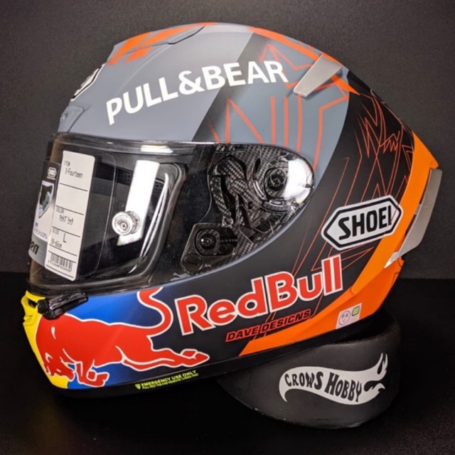 Helm Clone Shoei X14 Grade A copy replika motif Marquez Black Concept 2