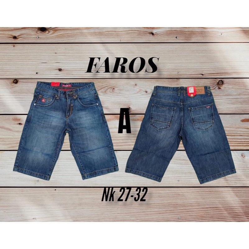 celana pendek jeans/celan jeans pendek pria/celana pendek faros