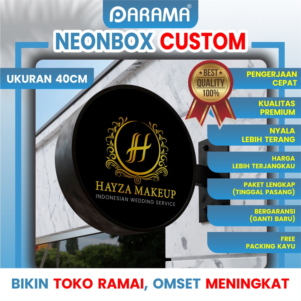 

NEON BOX BULAT / KOTAK DUA SISI 2 SISI OUTDOOR PREMIUM [TINGGAL PASANG]