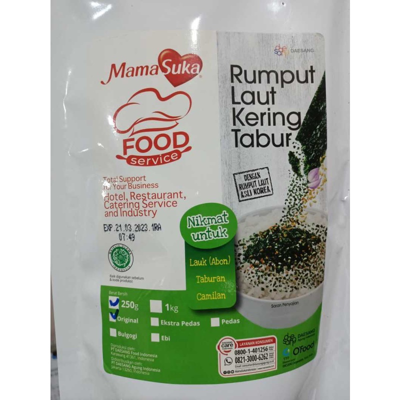 Jual Mamasuka Bon Nori Gr Rumput Laut Kering Tabur Gr Rasa Original Shopee Indonesia