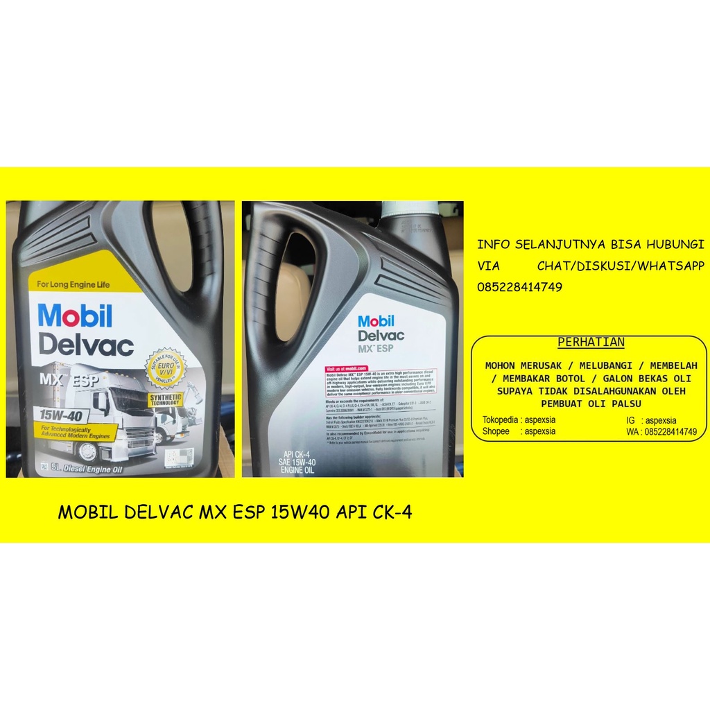 Delvac MX ESP 15w40 CK-4 Galon 5 Liter