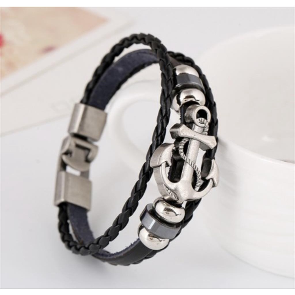 Gelang Pria Kulit Leather Men  Women BR920