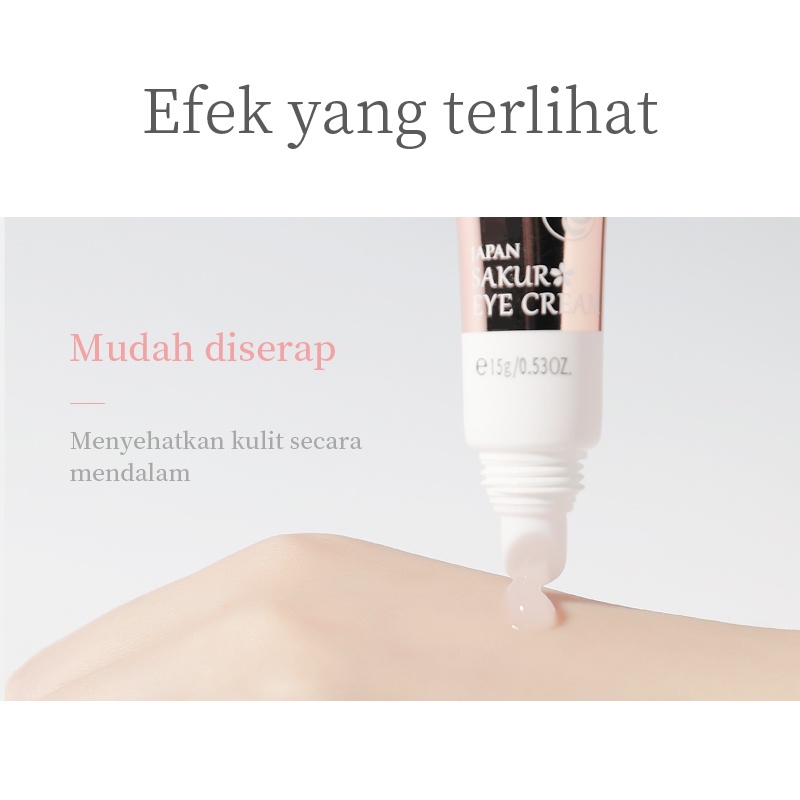 LAIKOU Sakura Eye Cream 2pcs Menghilangkan Lingkaran Hitam Memudarkan Mata Panda Mengurangi Bengkak 15g