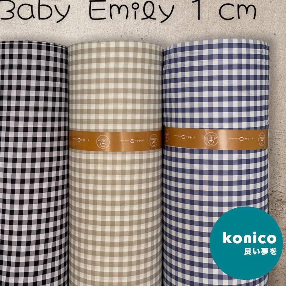 Diskon KONICO Sprei Kain Katun Meteran Motif Minimalis kotak BABY EMILY star esra catra