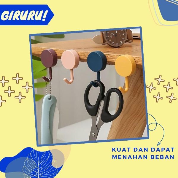 GANTUNGAN HOOK BULAT 10 in 1 / HOOK TEMPEL / STIKER DINDING KAIL TEMPEL KUAT / Cantolan Hook Kuat Polos Serbaguna Dinding Keramik Kaca / Gantungan Tempel Magic Hanger / Gantungan tempel Super Kuat / Gantungan Tatakan Spatula Sutil Teflon Besi Multifungsi