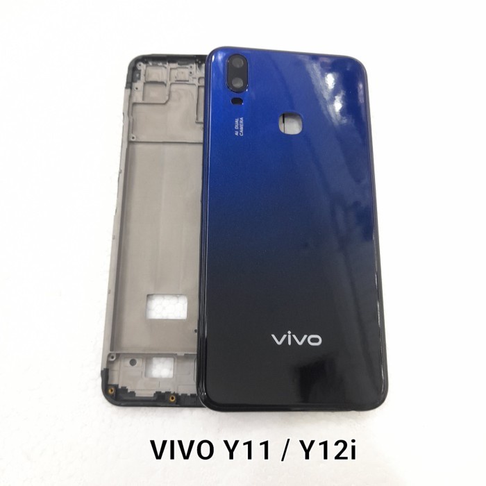 kesing housing casing full set vivo y11 / y12i frame + backdoor Ori - Biru