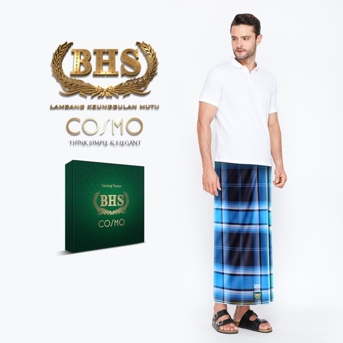 Sarung BHS Cosmo Kombinasi Warna Biru Muda
