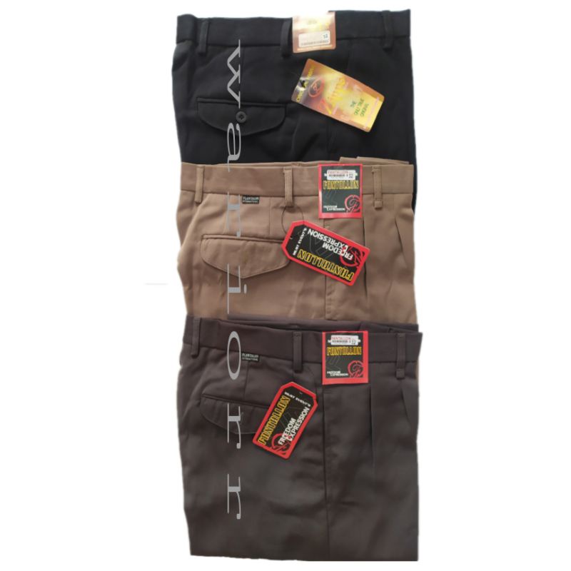 Celana Formal Pria Kerja Standar Kantor Bahan Kain Teflon Size 27-38 Murah Adem