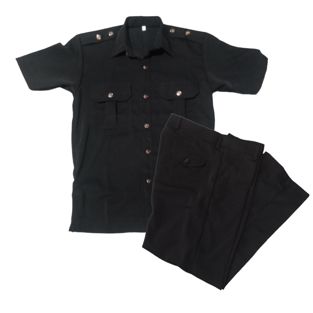 Seragam Safari Pdh - Seragam Safari Hitam Lengan Pendek