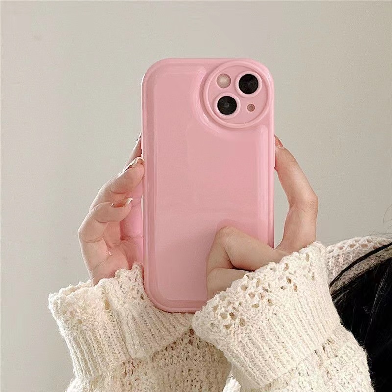 Airbag Candy Silver Soft Case iP iPhone 6 6S 7 8 14 + Plus SE 2020 XR XS Max 11 12 13 Pro Max Apple Pink White Cover