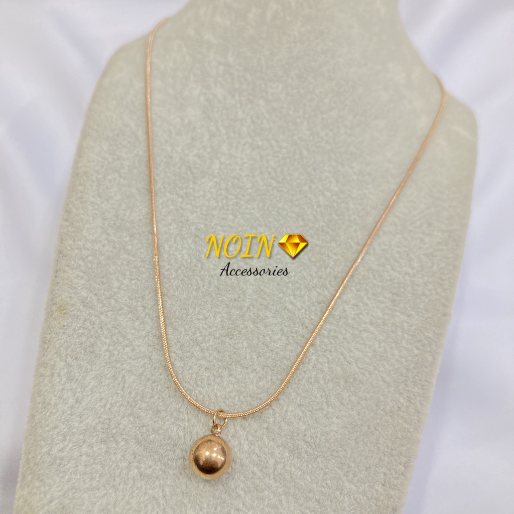 Kalung Wanita Titanium Belut Boba Pasir dan Polos Necklace Simple