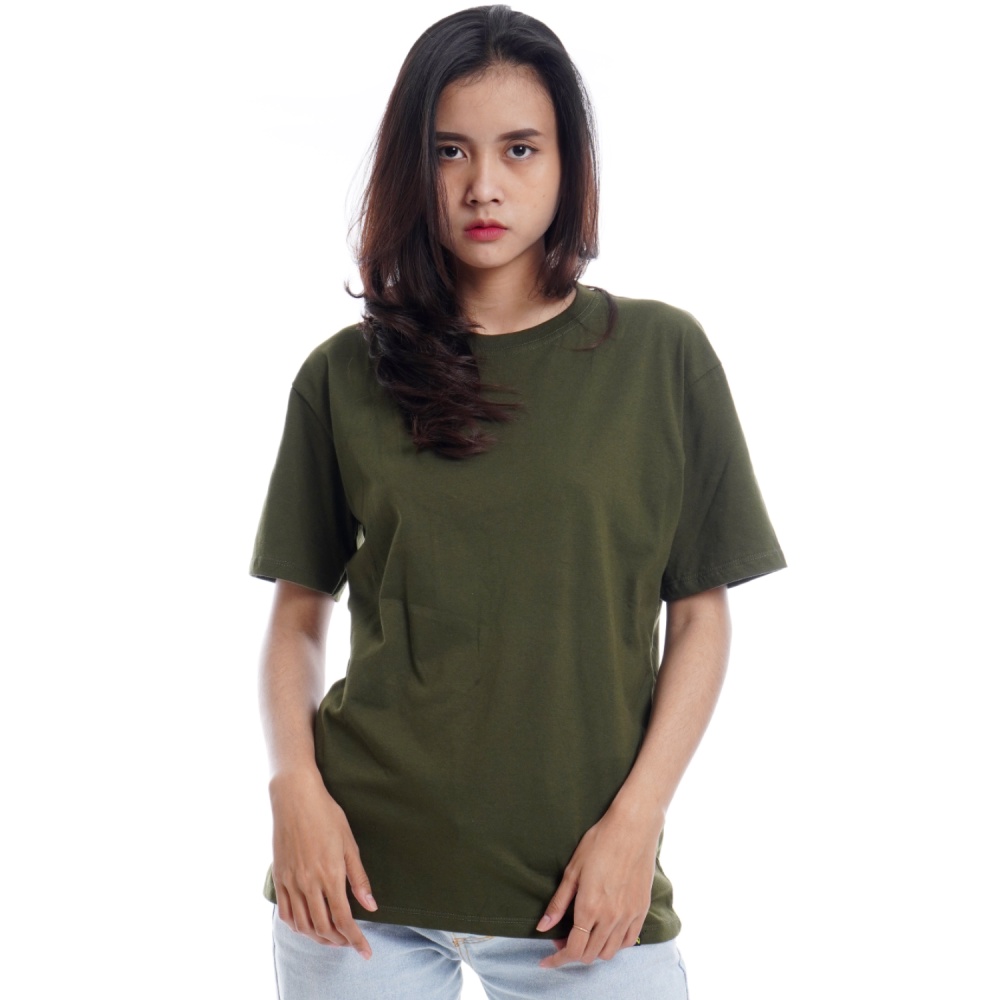 JACK GILMER Kaos Polos Hijau Pria T-Shirt Basic Army