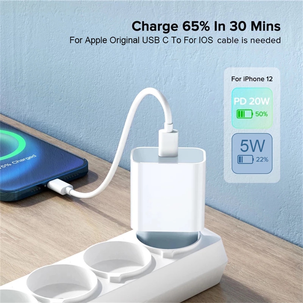 2in1 USB C PD 20W Fast Charger Untuk Apple iPhone 14 13 12 11 Por XS Max Mini X XR SE iPad Air Type C Kabel Pengisian Cepat