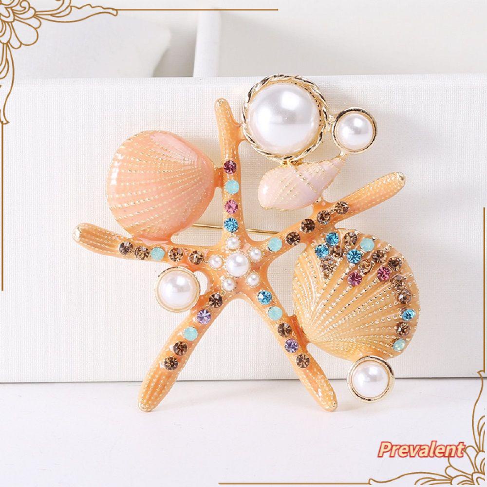 PREVA 1pc Enamel Sea Star Brooches Ornaments Jewelry Badge Alloy Accessories