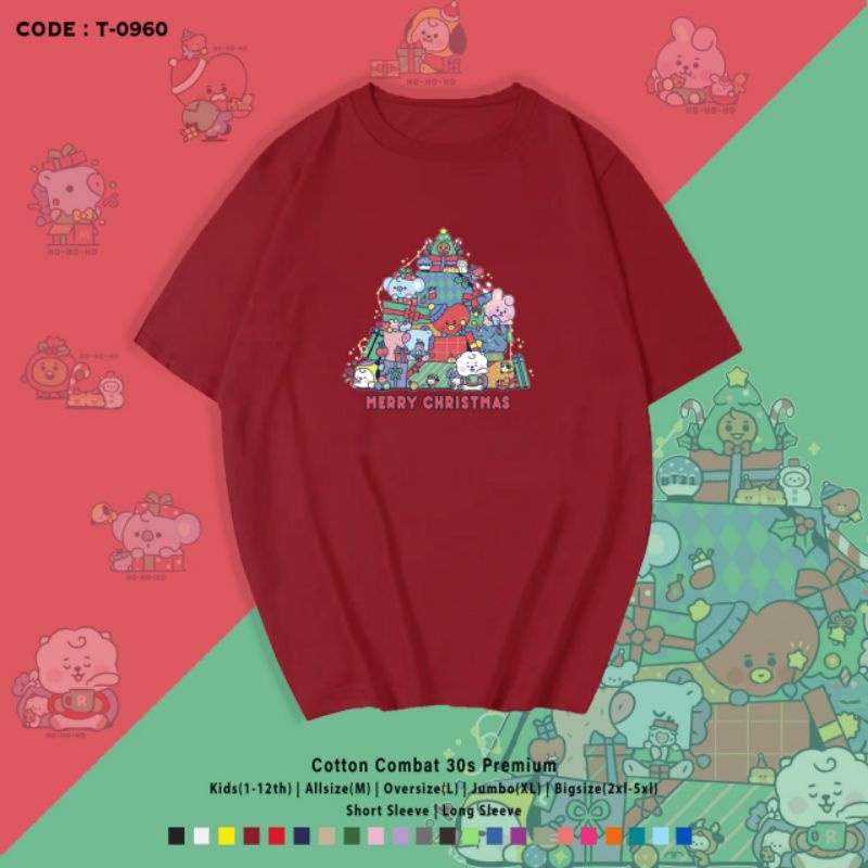 KAOS NATAL BT S GRUP/TSHIRT NATAL BT 21 ALL MEMBER LUCU