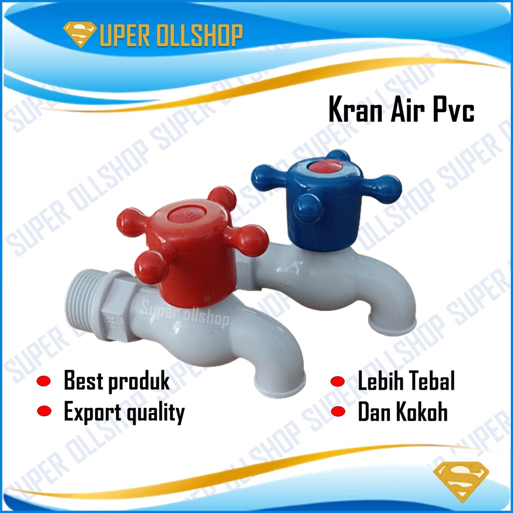 Kran Tembok Air Baling Biasa 1/2 Inch 3/4 Inch Murah Kuat / Keran Air Plastik Kran Pvc Taman Kamar Mandi Dapur Baling