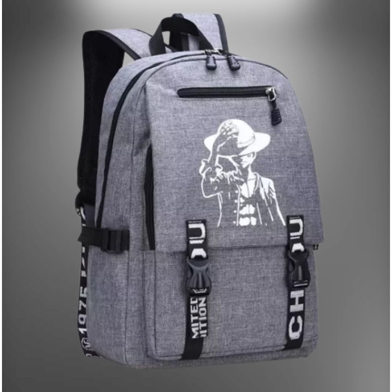 One Piece Tas Sekolah Anak Laki Laki Sd Smp Sma Ransel Punggung Gandong Backpack Cowok Cewek Perempuan Gadis Dewasa Remaja