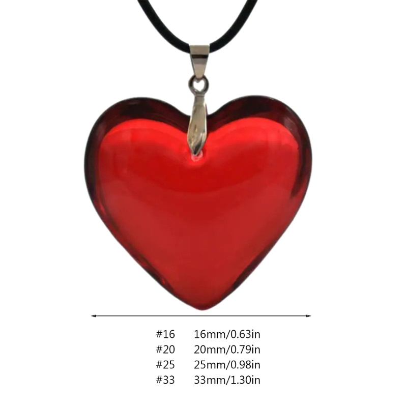 Siy Kristal Bentuk Hati Kalung Kaca Liontin Necklace Perhiasan Rantai Klavikula Warna-Warni Untuk Wanita Gadis Remaja Ornam Unik
