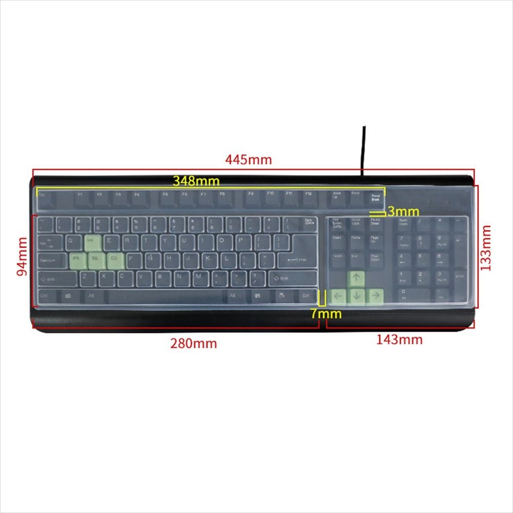 Agustinina Cover Keyboard Komputer Desktop Debu-Bukti Transparan Waterproof Silikon Keyboard Film