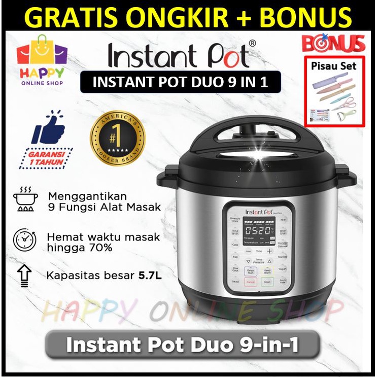 Instant Pot Duo 9 in 1 Slow Cooker 6 Quart (5,7 L) Stainless Steel Black