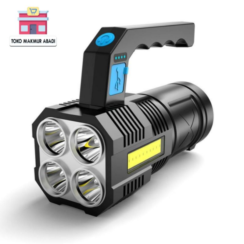 SENTER LED SUPER TERANG RECHARGEABLE / COB Senter LED Jarak Jauh / Senter Cas LED TERANG