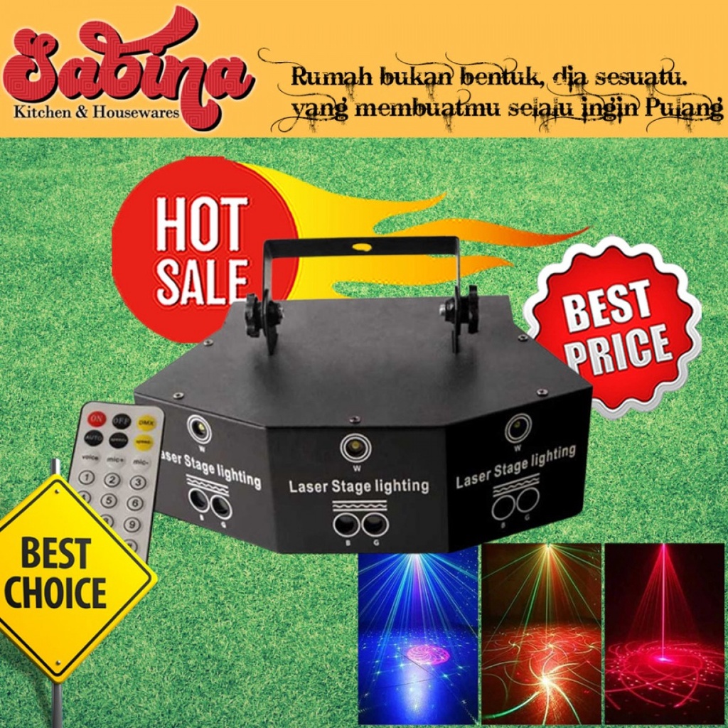 Lampu Proyektor Laser LED Sorot Panggung Disko Party Light 9 Hole 25W