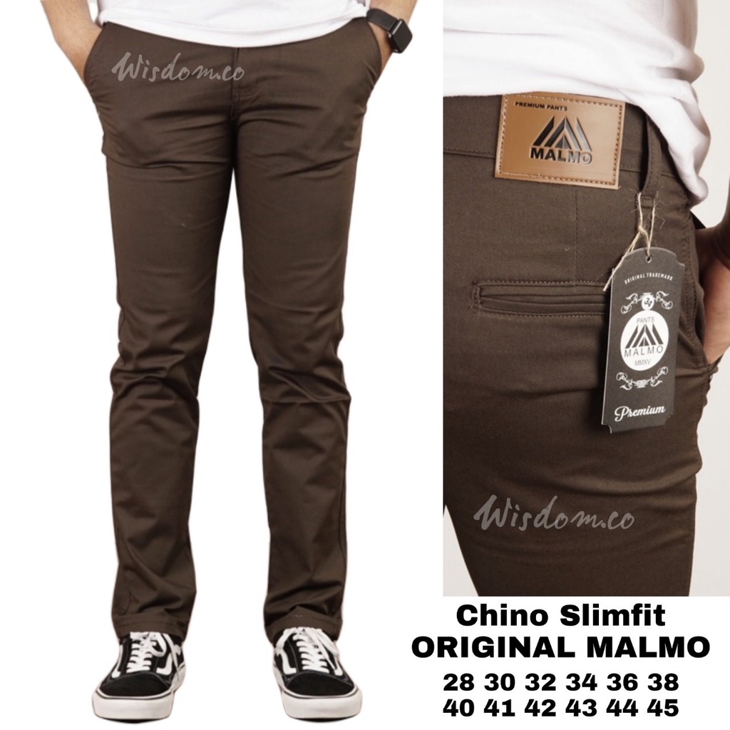 CELANA CHINO SLIMFIT FORMAL CELANA KERJA SANTAI PRIA ORIGINAL MALMO - BIG SIZE 36 TO 42