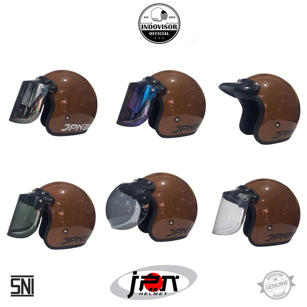 Helm JPN Warna Coklat Glossy