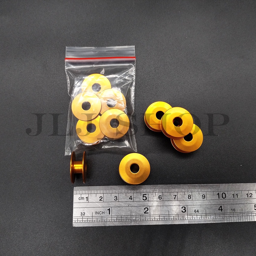 Spool Aluminium / bobbin aluminium ( Emas) untuk mesin jahit industri no.272152 (harga per 5 pcs)