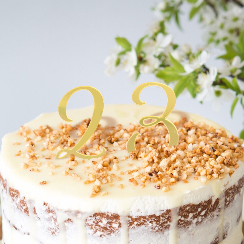 Cermin Emas Rumah Tangga Romantis Dekorasi Perlengkapan Happy Birthday Dekorasi Kue Nomor Topper Kue Peralatan Makan Yang Bermanfaat Anak Dan Dewasa