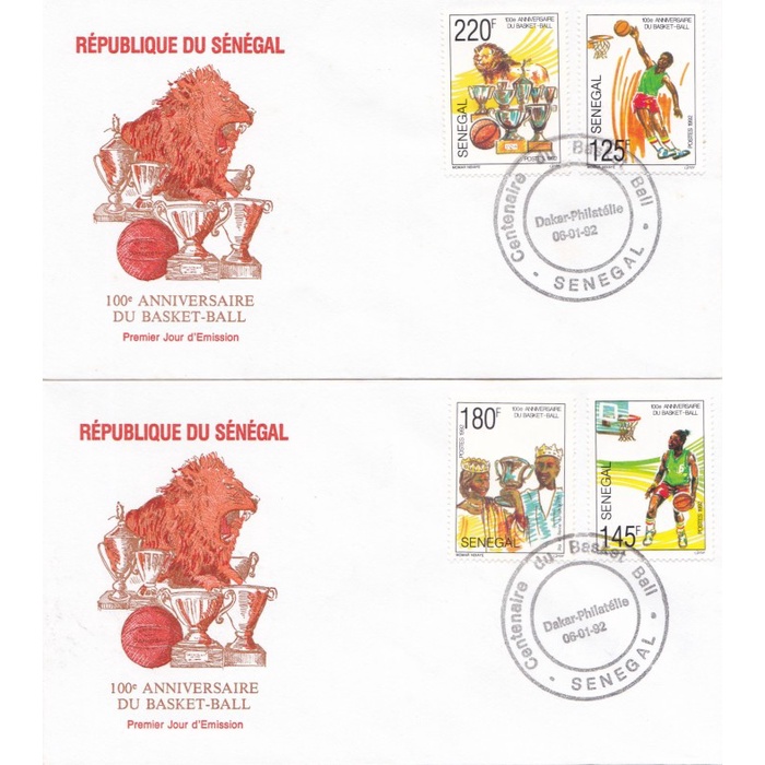 

A247 Perangko FDC SHP Senegal 1991 Basketball 2 Pcs Unused