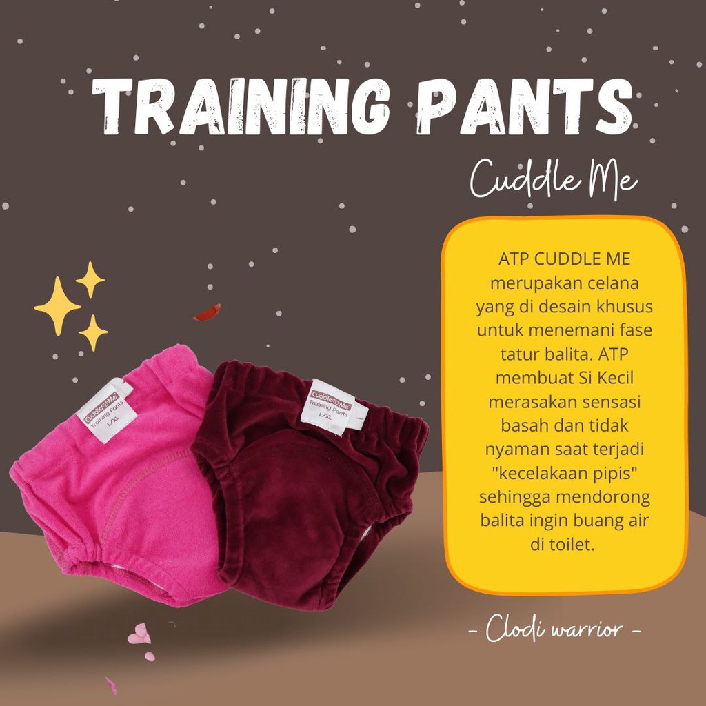 CUDDLE ME Adjustable Training Pants - Celana Anak Toilet Potty Training - celana lepas popok waterproof anti air