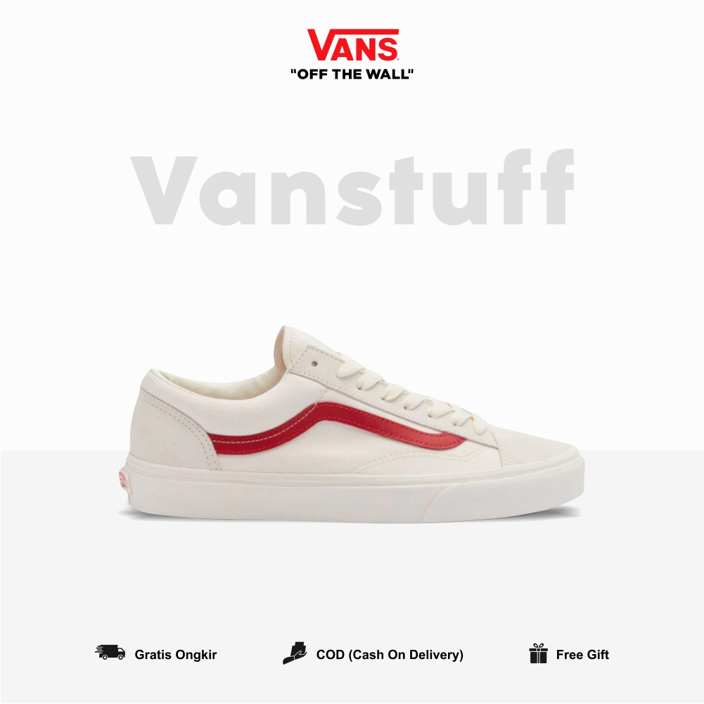 Old Skool Style 36 Marsmallow Racing Red Original 100% BNIB Pria Old School Ori Tali