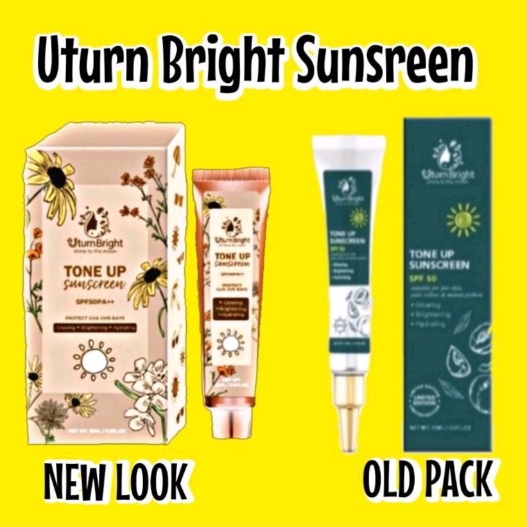 UTurn Bright Sunscreen Premium New Pack READY U Turn Tone Up Glowing Malaysia
